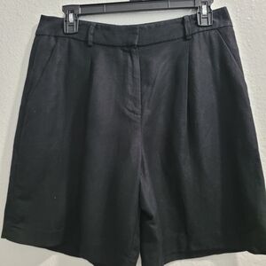 LOFT Black Tailored High-Rise Bermuda Shorts